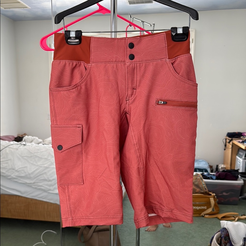 Shredly Rust Topographic Cargo Bike Shorts